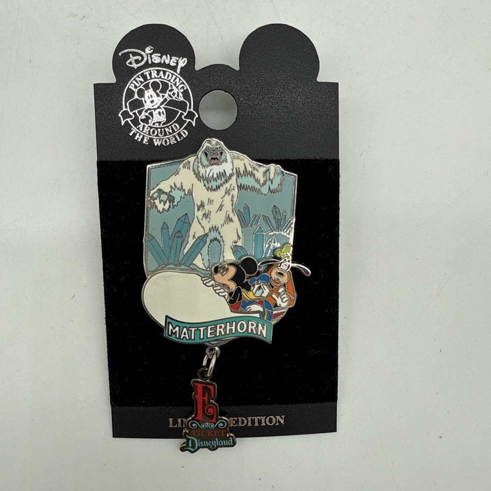 Disney Around World Matterhorn E Ticket Dangle Mickey Goofy Donald LE /1500